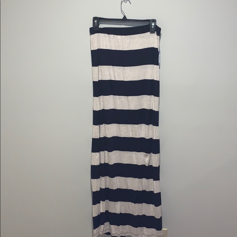 Striped Navy Garage Maxi Skirt